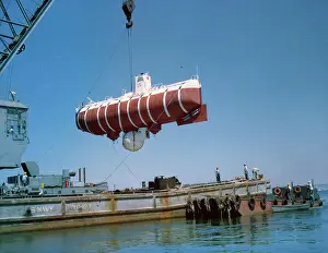 Crane Lifting Trieste Bathyscaphe