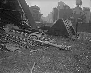 Crash Metal Strewn on Building Site