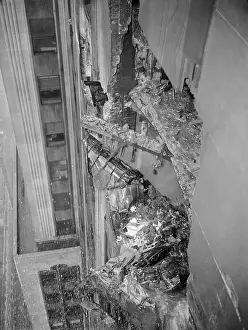 Crashed Bomber Near Building Site