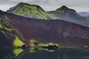 Volcanism Gallery: Crater of Ljotipollur Volcano, detail, Landmannalaugar, Fjallabak Nature Reserve, Highlands