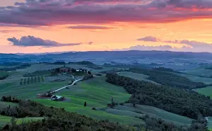Pienza Prints: Crete Senesi near Asciano countryside, Val D Orcia