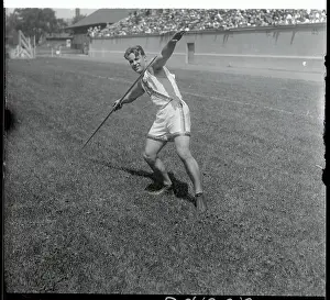 Cambridge Prints: Creth B. Hines Throwing Javelin at Cambridge