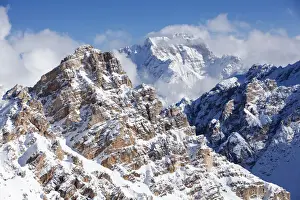 Wintery Prints: Croda Rossa in winter, Dolomites, South Tyrol, Italy, Europe