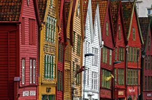Harbor Collection: Crooked houses in Bergen, Norway