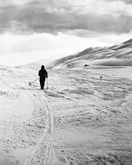 Skier Prints: Cross-Country Skier in Alps
