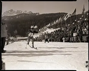 Skier Prints: Cross Country Skier Crosses Finish Line