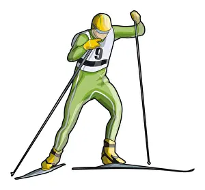 Winter Sport Prints: Cross-country skier, front view