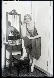 Cross Dresser Prints: Cross-Dressing Man Smoking Cigarette