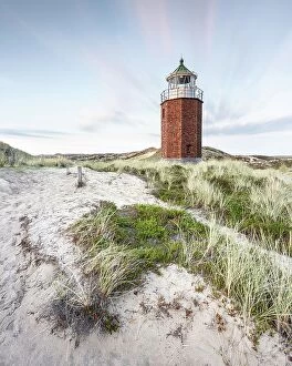 Ronny Behnert Collection: Cross light, lighthouse with sand dune, Kampen, Sylt, Germany