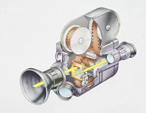Images Dated 31st May 2006: Cross-section diagram of a cine camera