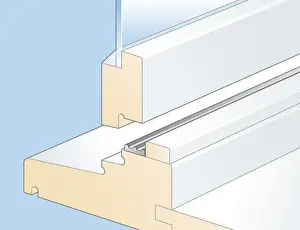 Rubber Prints: Cross section digital illustration of draughtproofing rubber seal on sash window
