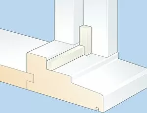 Foam Gallery: Cross section digital illustration showing foam strip used to draughtproof window