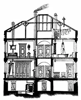 Images Dated 12th September 2016: Cross section of a house