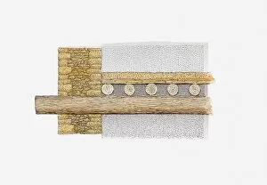 Support Collection: Cross section illustration of stone and mortar construction of floors