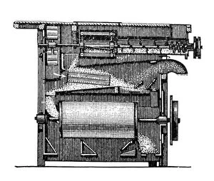 Images Dated 27th June 2016: Cross section of a steam thresher
