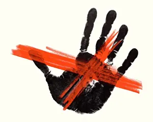 Ilus Prints: Crossed Out Handprint