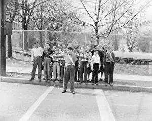 Pre Teen Prints: Crossing Guard Assisting Students