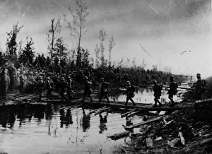 German Military Prints: Crossing A Pontoon