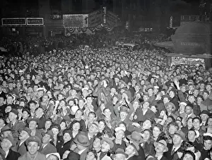 Crowd Awaiting Election Results at New York Times Board