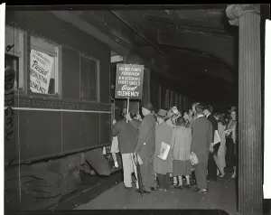 Execution Prints: Crowd Carrying Large Signs Regarding Rosenbergs