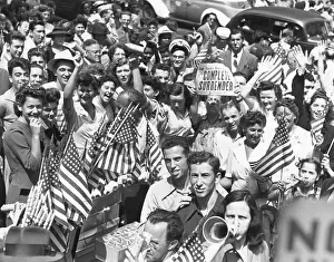 Headline Prints: Crowd Celebrating The World War Ii End