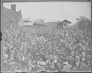 Youngstown Prints: Crowd Cheering for the President