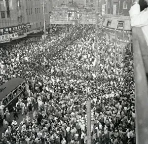 Crowd Of Chinese In Street