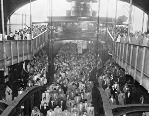 Rush Hour Prints: Crowd of Commuters on Ferry During Tube Strike