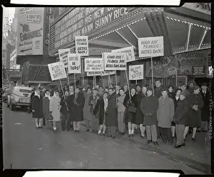 Crowd of Fans Holding Signs for Artie Shaw