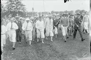 Crowd Following Bobby Jones During Open Golfing Match
