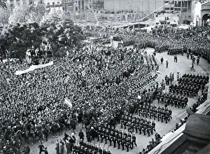 Crowd Gathered at Juan Peron Victory Parade