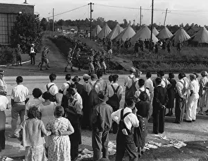 Camping Prints: Crowd Gathered Near National Guard Camp