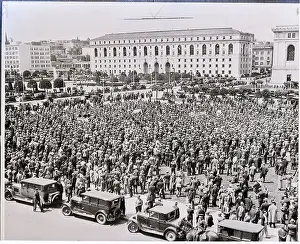 Overhead Prints: Crowd Gathered in Protest
