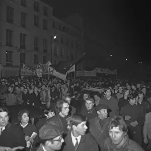Crowd Gathered in Streets of Paris