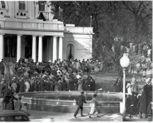 Classical Revival Prints: A Crowd Gathered Around the White House