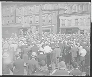 Crowd Gathering to Greet President Hoover
