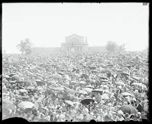 Crowd Gathering to Listen to Lindbergh