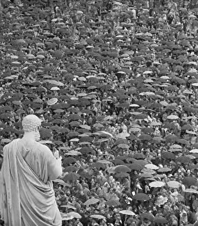 Crowd Gathering to Receive a Blessing From the Pope