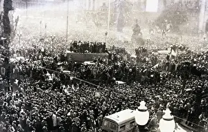 Attempt Prints: Crowd Gathers for Juan Peron Speech