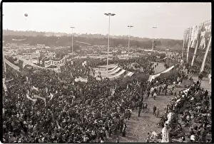 Crowd Gathers for Juan Peron's Return