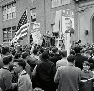 Crowd With Goldwater Signs of Dissent