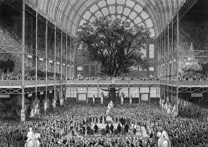 Crystal Prints: Crowd Inside the Crystal Palace at the Closing of the Great Exhibition