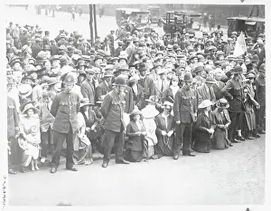 Crowd of Irish Residents Kneeling on Downing Street