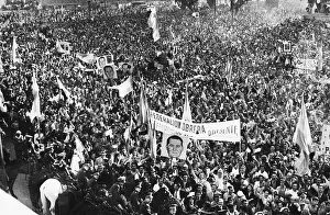 Crowd of Juan Peron Supporters