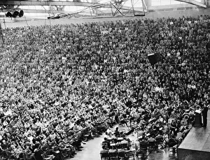 Alfred C Prints: Crowd Listening to Dr. Alfred Kinsey Speaking