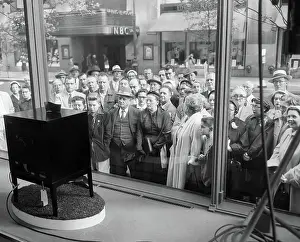 Pre Teen Prints: Crowd Looking Into Store Window