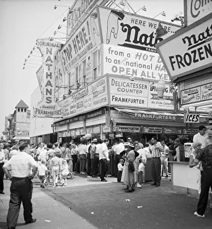 Crowd At Nathan'S In Coney Island