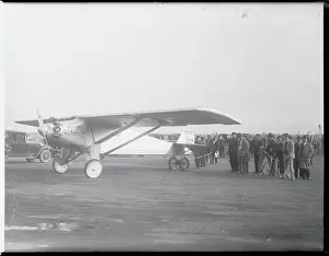 Crowd Near Charles Lindbergh Airplane Before Transatlantic Flight