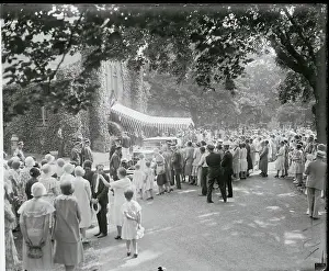 Crowd Outside Church for Wedding of Nelson Rockefeller