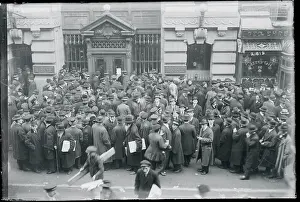 Banking Prints: Crowd Outside Closed Bank